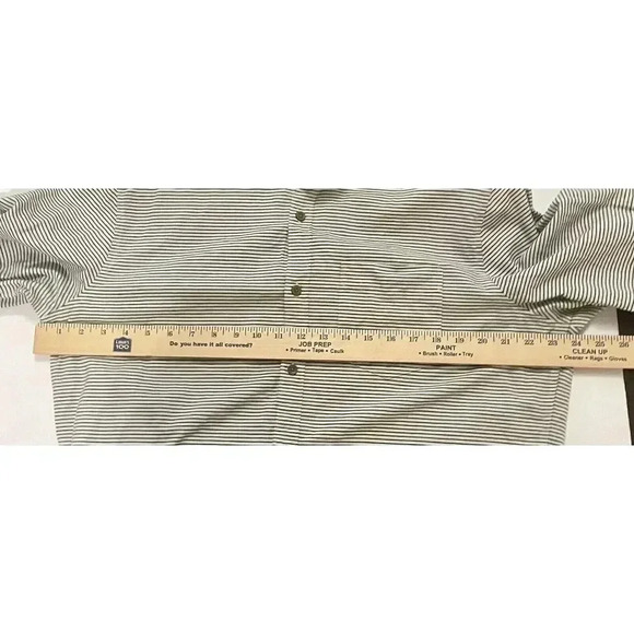 Premium Indigo Classic Fit Mens Large Long Sleeve Button Down Shirt Blue & White - Picture 3 of 7